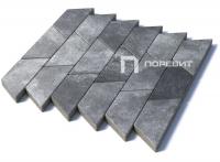 Тротуарная плитка Трапеция, Гладкий, Антрацит, высота 80 мм (400*200*200*200)