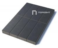 Тротуарная плитка Паркет, Гладкий, Черный, высота 80 мм (600*200)