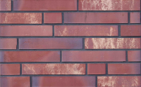 Кирпич клинкер фасадный монблан-17/4 mb-250/85/65 бордово-фиолетовый микс с желтыми пятнами ригельный гладкий