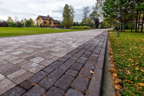 Тротуарная плитка Классико, Гранит, Коричневый, высота 60 мм (115*172; 115*115; 57*115)