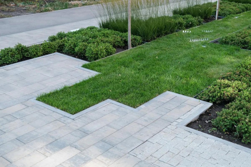 Тротуарная плитка Паркет, Искусственный камень, Шунгит, высота 80 мм (600*200)