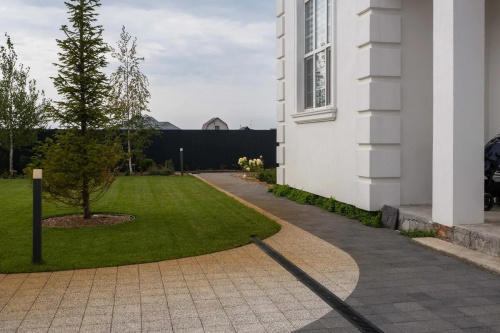 Тротуарная плитка Квадрат, Гранит, Черный, высота 60 мм (200*200)