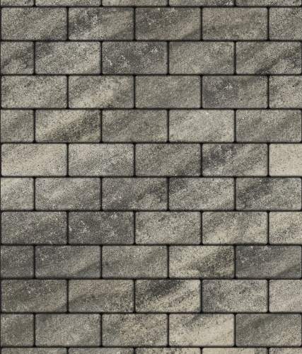 Тротуарная плитка ЛА-ЛИНИЯ, Листопад, Антрацит, 100[х200, высота 40