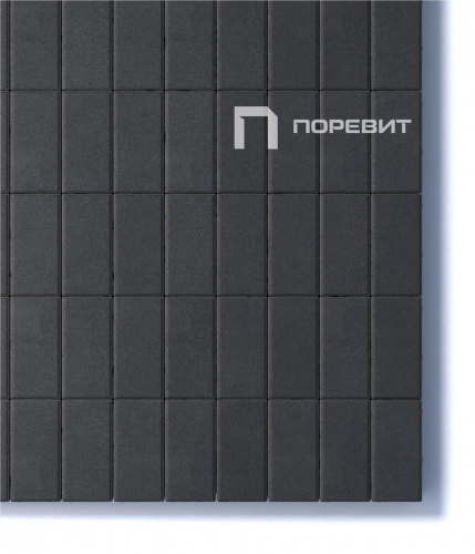 Тротуарная плитка Прямоугольник, Гладкий, Черный, высота 80 мм (100*200)