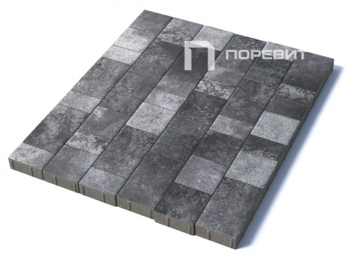 Тротуарная плитка Старый город, Гранит, Антрацит, высота 60 мм (160*160; 260*160; 160*100)