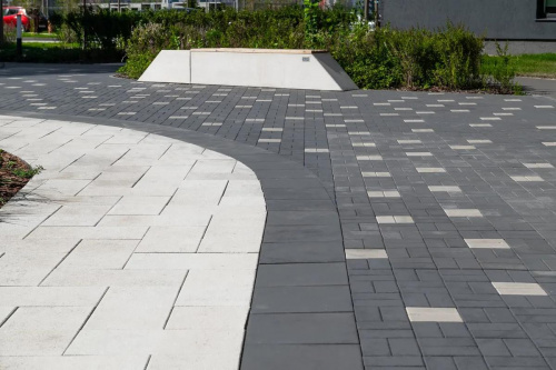 Тротуарная плитка Квадрат, Гладкий, Серый, высота 80 мм (300*300)