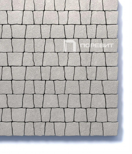 Тротуарная плитка Абрис, Гранит, Белый, высота 60 мм (73*91; 83*91; 93*91; 103*91; 113*91)