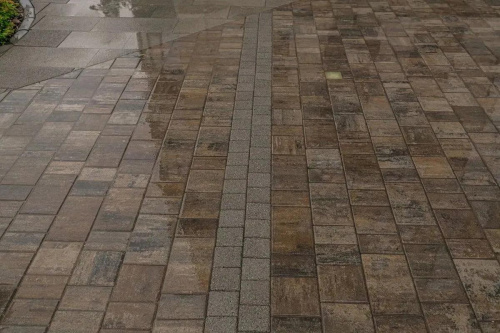 Тротуарная плитка Квадрат, Гранит, Серый, высота 60 мм (100*100)