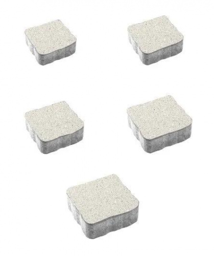 Тротуарная плитка Абрис, Гладкий, Белый, высота 60 мм (71*51*89; 81*62*89; 91*71*89; 101*81; 111*91)