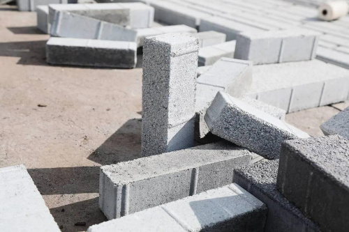 Тротуарная плитка Ригель, Гранит, Серый, высота 80 мм (66*196; 66*266; 66*326; 106*354; 106*446)