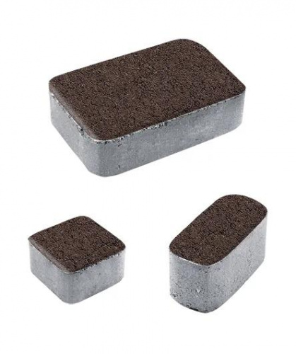 Тротуарная плитка Классико, Гранит, Коричневый, высота 60 мм (115*172; 115*115; 57*115)