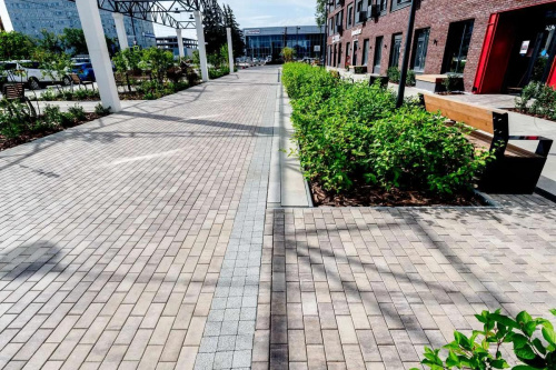 Тротуарная плитка Квадрат, Гранит, Белый, высота 80 мм (100*100)