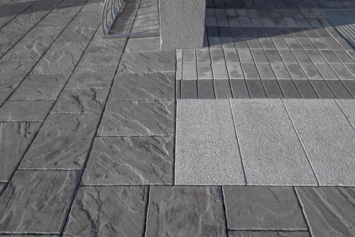 Тротуарная плитка Литос, Гладкий, Серый, высота 60 мм (500*300; 450*300; 300*200; 300*300; 400*300; 300*250)