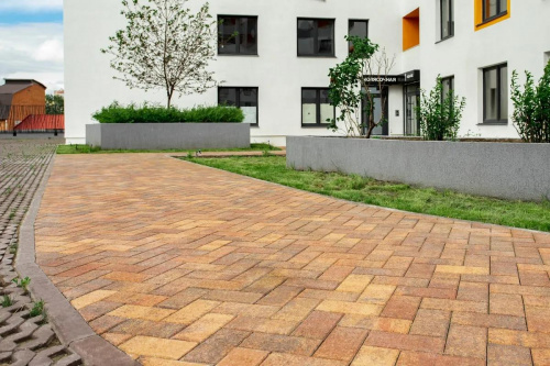 Тротуарная плитка Прямоугольник, Гранит, Осень, высота 60 мм (100*200)