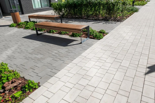 Тротуарная плитка Старый город, Гладкий, Белый, высота 60 мм (160*160; 260*160; 160*100)