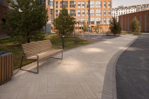 Тротуарная плитка Паркет, Гладкий, Белый, высота 80 мм (600*200)