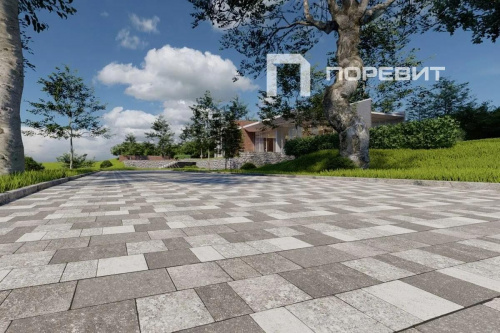 Тротуарная плитка Старый город, Гранит, Антрацит, высота 60 мм (160*160; 260*160; 160*100)