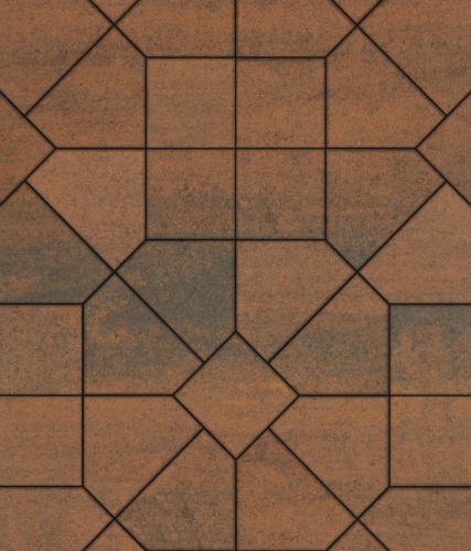 Тротуарная плитка ЛА-ЛИНИЯ, Листопад, Мустанг, 200х280х100, высота 60