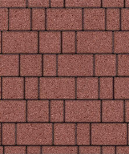 Тротуарная плитка Старый город, Гладкий, Красный, высота 80 мм (160*160; 260*160; 160*100)