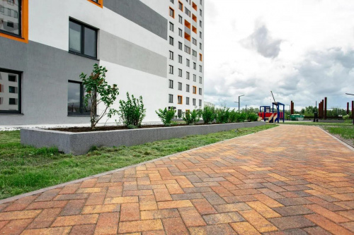 Тротуарная плитка Прямоугольник, Гранит, Осень, высота 60 мм (100*200)