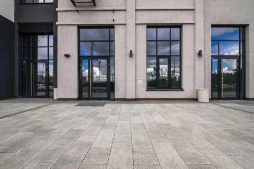 Тротуарная плитка ТРИО, Гранит, Белый, высота 60 мм (600*300; 300*300; 450*300)