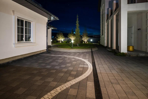 Тротуарная плитка Квадрат, Гранит, Черный, высота 60 мм (200*200)