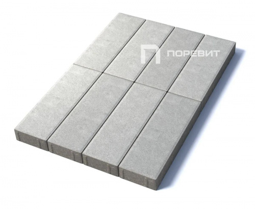 Тротуарная плитка Паркет, Гладкий, Белый, высота 80 мм (600*200)