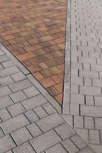 Тротуарная плитка Старый город, Мрамор, Белый с черным, высота 60 мм (160*160; 260*160; 160*100)