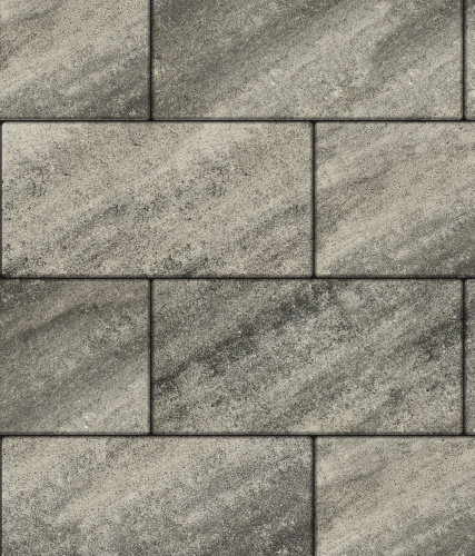 Тротуарная плитка ЛА-ЛИНИЯ, Листопад, Антрацит, 600/300, высота 60