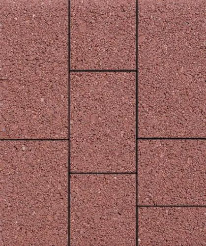 Тротуарная плитка ТРИО, Гладкий, Красный, высота 60 мм (600*300; 300*300; 450*300)