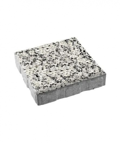 Тротуарная плитка Квадрат, Мрамор, Белый с черным, высота 80 мм (600*600)