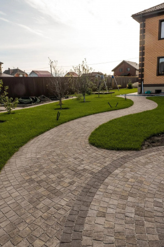 Тротуарная плитка Абрис, Гранит, Коричневый, высота 60 мм (73*91; 83*91; 93*91; 103*91; 113*91)