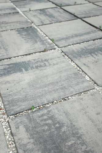 Тротуарная плитка Квадрат, Гладкий, Антрацит, высота 60 мм (500*500)