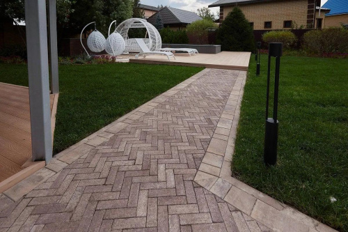 Тротуарная плитка Паркет, Гранит, Хаски, высота 60 мм (180*60)