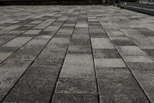 Тротуарная плитка Старый город, Гранит, Антрацит, высота 60 мм (160*160; 260*160; 160*100)