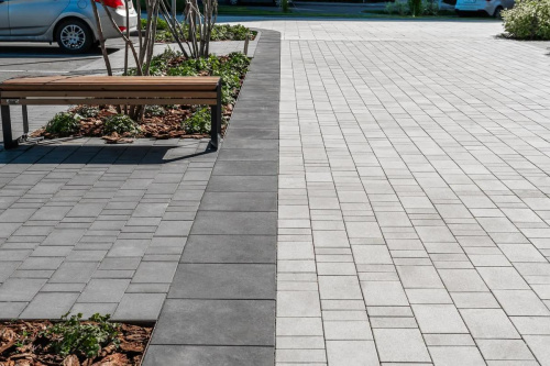 Тротуарная плитка Старый город, Гладкий, Серый, высота 60 мм (160*160; 260*160; 160*100)