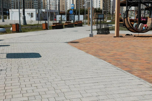 Тротуарная плитка Старый город, Мрамор, Белый с черным, высота 60 мм (160*160; 260*160; 160*100)