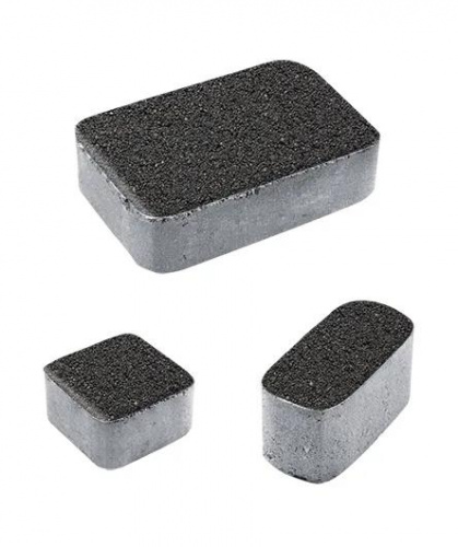 Тротуарная плитка Классико, Гранит, Черный, высота 60 мм (115*172; 115*115; 57*115)