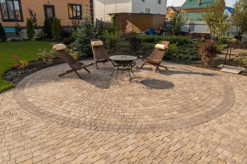 Тротуарная плитка Абрис, Гранит, Коричневый, высота 60 мм (73*91; 83*91; 93*91; 103*91; 113*91)