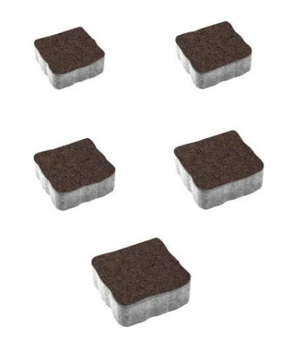 Тротуарная плитка Абрис, Гранит, Коричневый, высота 60 мм (73*91; 83*91; 93*91; 103*91; 113*91)