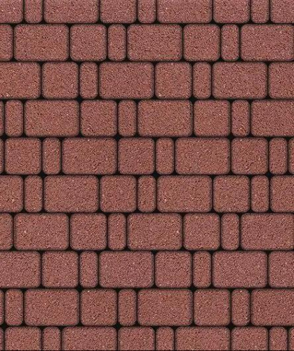 Тротуарная плитка Классико, Гладкий, Красный, высота 60 мм (115*172; 115*115; 57*115)
