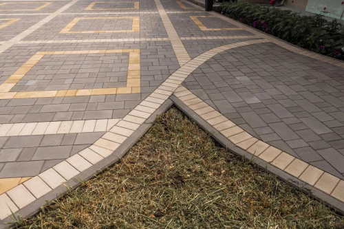 Тротуарная плитка Старый город, Гладкий, Серый, высота 60 мм (160*160; 260*160; 160*100)