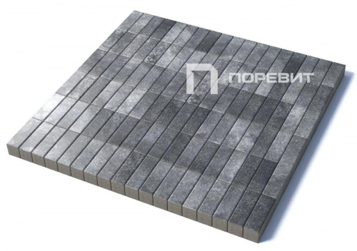 Тротуарная плитка Паркет, Гладкий, Антрацит, высота 60 мм (180*60)