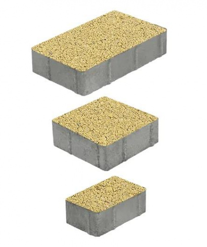 Тротуарная плитка Старый город, Гладкий, Желтый, высота 60 мм (160*160; 260*160; 160*100)