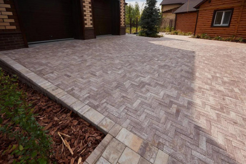 Тротуарная плитка Паркет, Гранит, Хаски, высота 60 мм (180*60)