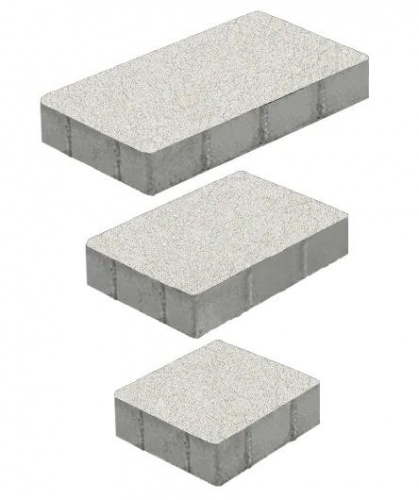 Тротуарная плитка ТРИО, Гладкий, Белый, высота 60 мм (600*300; 300*300; 450*300)