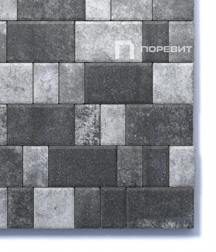Тротуарная плитка Старый город, Гладкий, Антрацит, высота 60 мм (160*160; 260*160; 160*100)