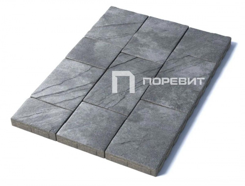 Тротуарная плитка Литос, Искусственный камень, Шунгит, высота 60 мм (500*300; 450*300; 300*200; 300*300; 400*300; 300*250)