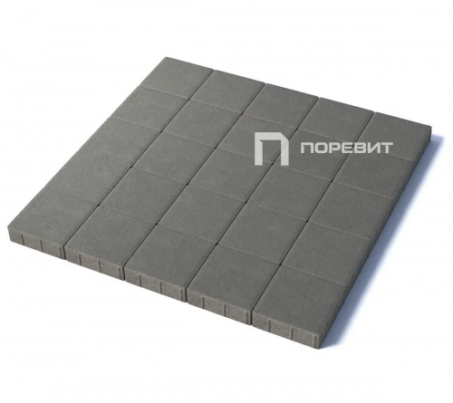 Тротуарная плитка Квадрат, Гладкий, Серый, высота 60 мм (200*200)
