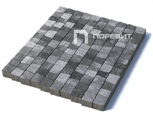 Тротуарная плитка Абрис, Гранит, Антрацит, высота 60 мм (73*91; 83*91; 93*91; 103*91; 113*91)